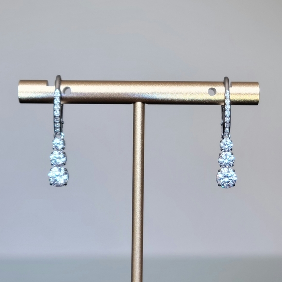 Swarovski Jewelry - SOLD - Swarovski Crystal Silver Tone Attract Trilogy Drop Earrings 5416155